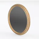 Vintage Gold Framed Round Wall Mirror 3D Model Left 45 Degree View