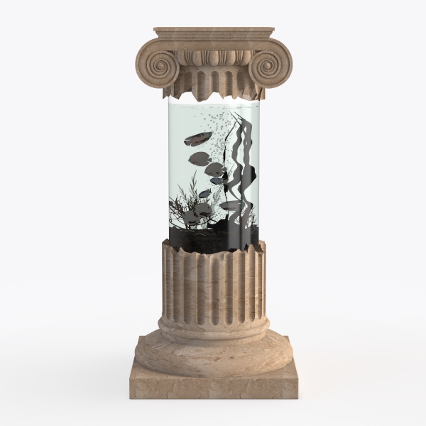 9&quot; Textured Vase with Linear Stripe, Rustic