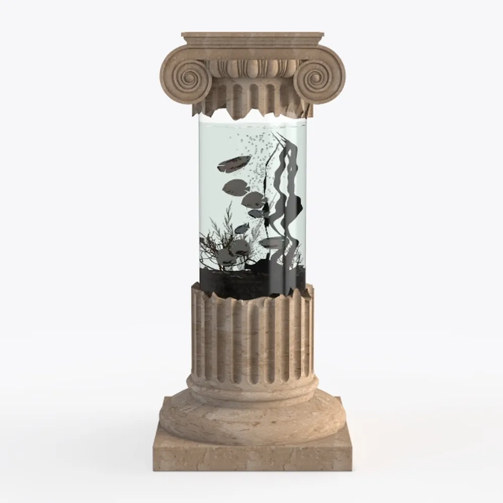 9" Textured Vase with Linear Stripe, Rustic