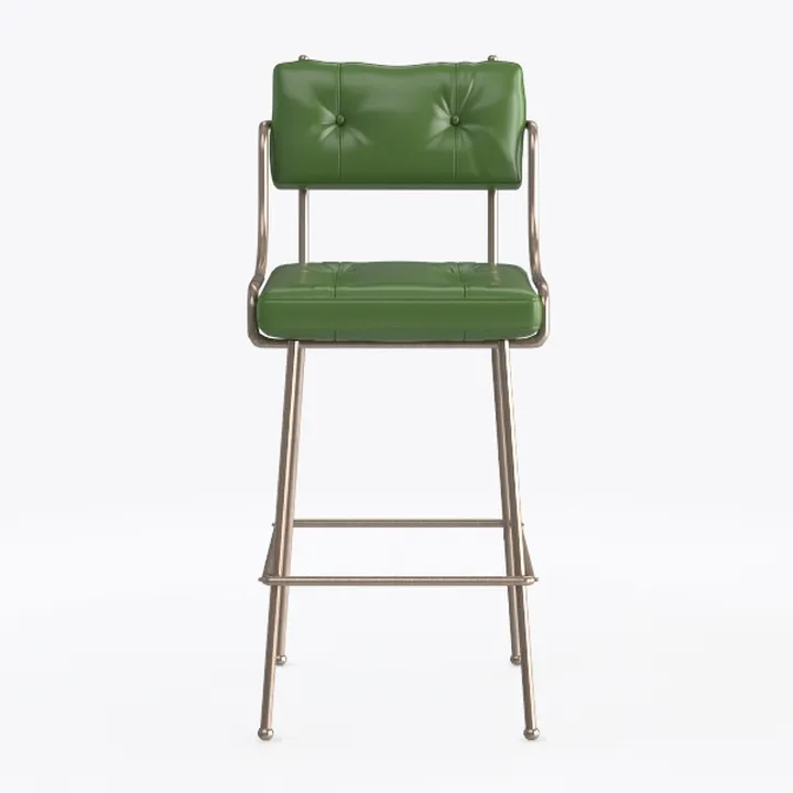 Amaris 41 in. Faux Green Mohair Upholstered Iron B
