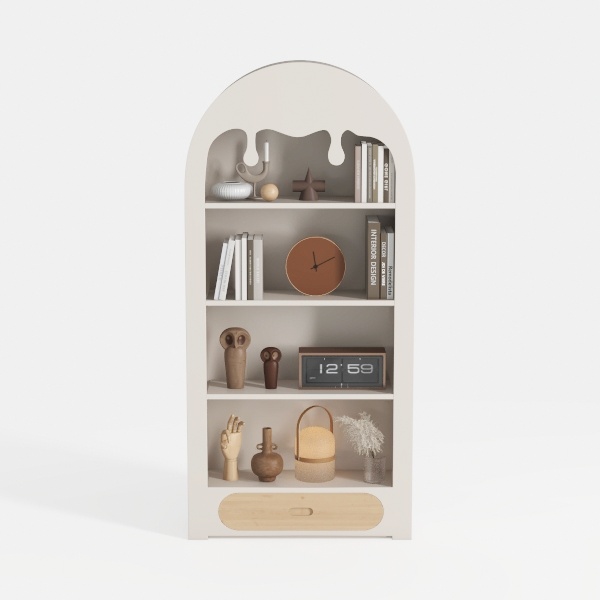 71&quot; Display Cabinets, Brown Farmhouse Bookshelf