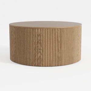 Oval Coffee Table for Living Room, Modern Fluted