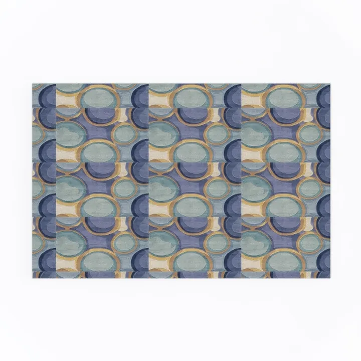 Abstract Geometric Pattern Area Rug Decorative 3D Model