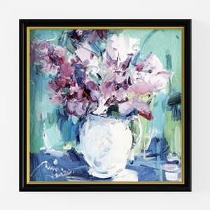Impressionist Floral Still Life Framed Wall Art 3D Model