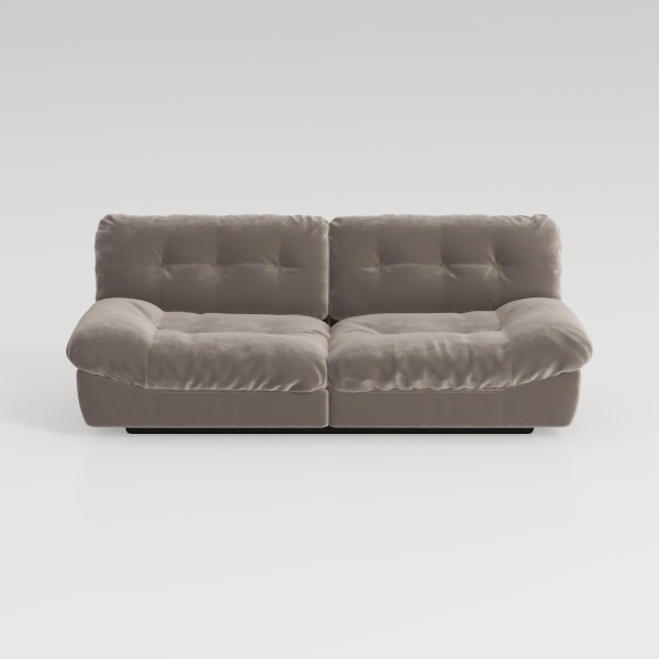 Armen Living Serenity 79&quot; Fossil Gray Velvet Sofa 