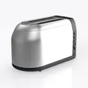 Grey Toaster 4 Slice, Dual Independent Controls Left 45 Degree View