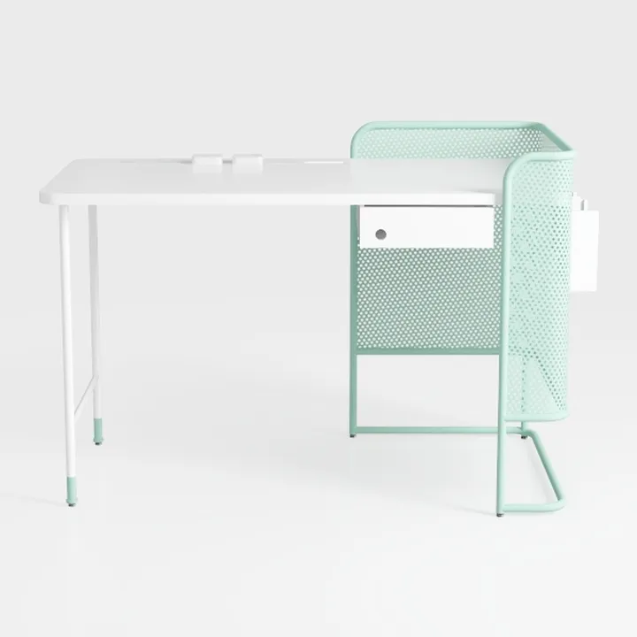 ProTuning Scrivania PÅHL con mensola, 96x58 cm, bianco/turchese