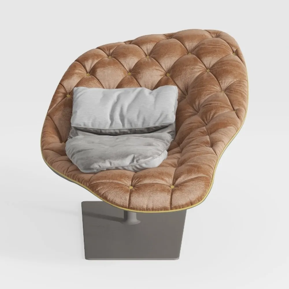 DRKAT Lazy Chair with Ottoman, Modern Large Accent