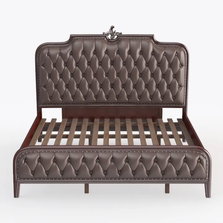 Acme Picardy Tufted Fabric Eastern King Panel Bed 