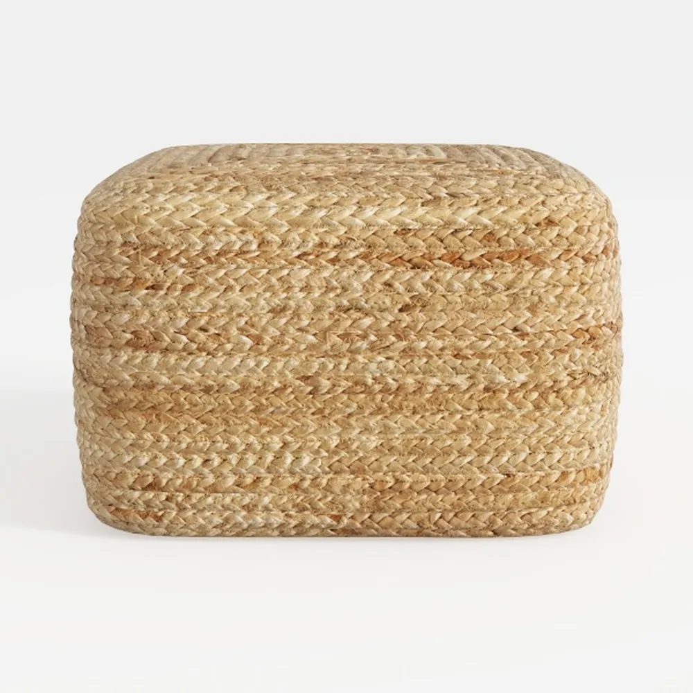 Round Pouf Ottoman Stuffed 20 x 20 x 14 Inches
