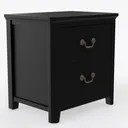 Black Finish Nightstand - Functional Bedroom Right 45 Degree View