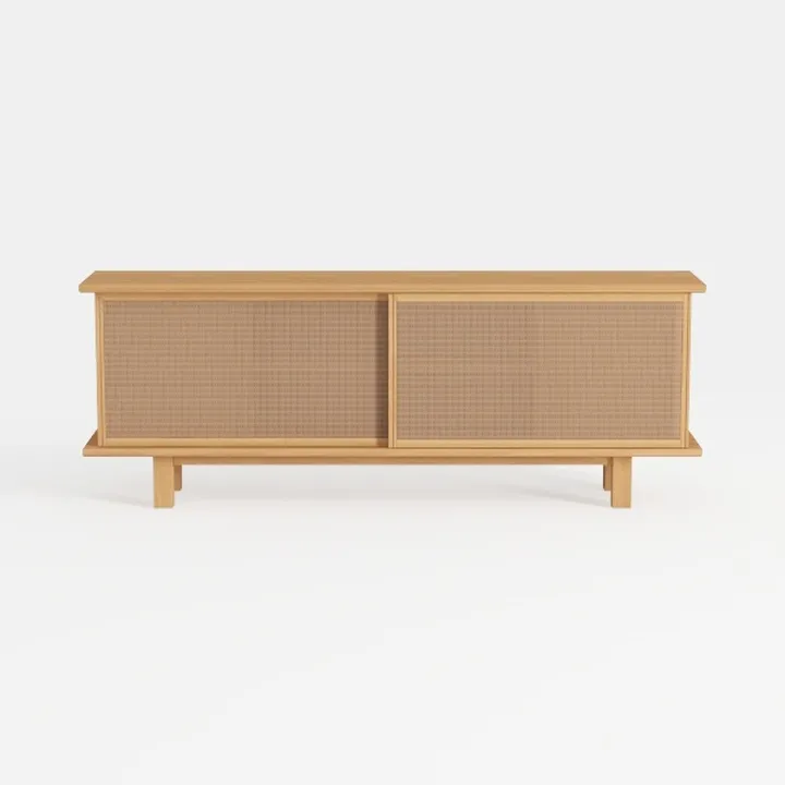 Fluted Storage Cabinets Set of 2, Sideboard Buffet