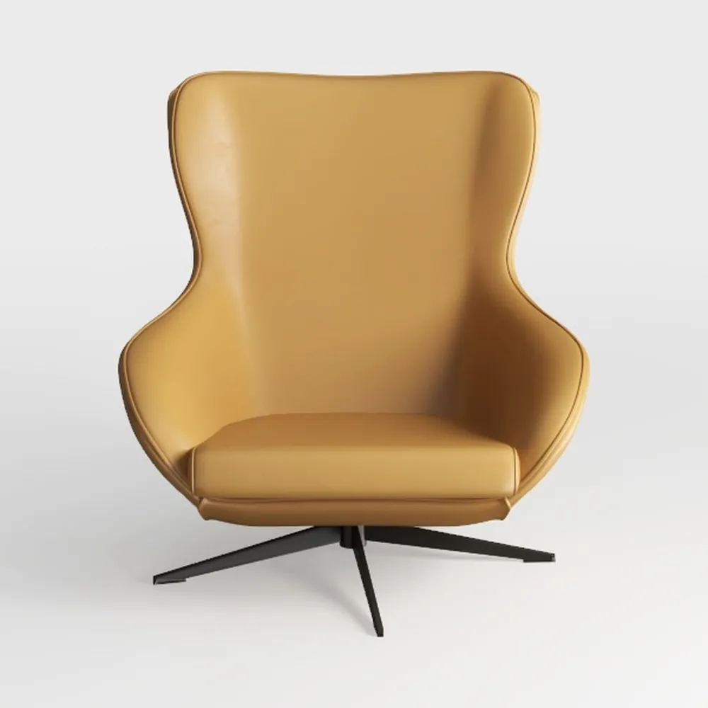 Tov Furniture Jordan Cognac Velvet Swivel Chair