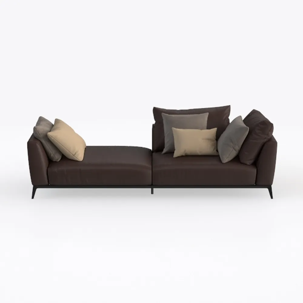 Valletta Italian Nappa Leather L-Shaped Sectional 