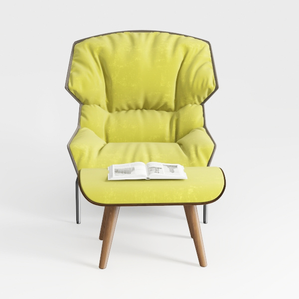 Lazy Chair with Folding Ottoman Modern Large