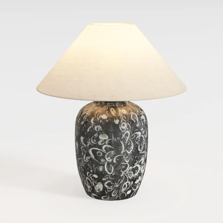 Minimalist Marble Pattern Ceramic Table Lamp 3D Model