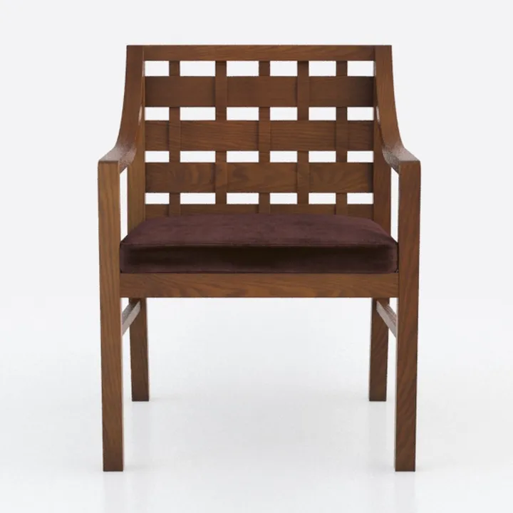 HomeRoots Brown Woven Leather and Solid Wood