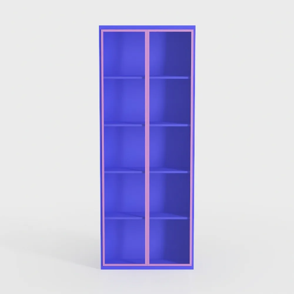 Display Cabinet with Acrylic Doors, 5-Tier Bamboo