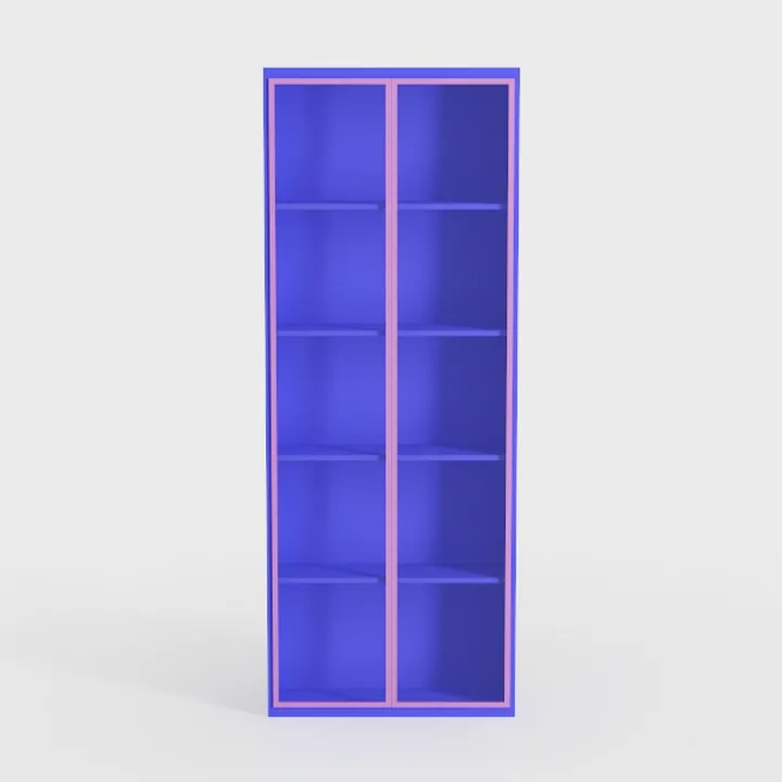 Display Cabinet with Acrylic Doors, 5-Tier Bamboo