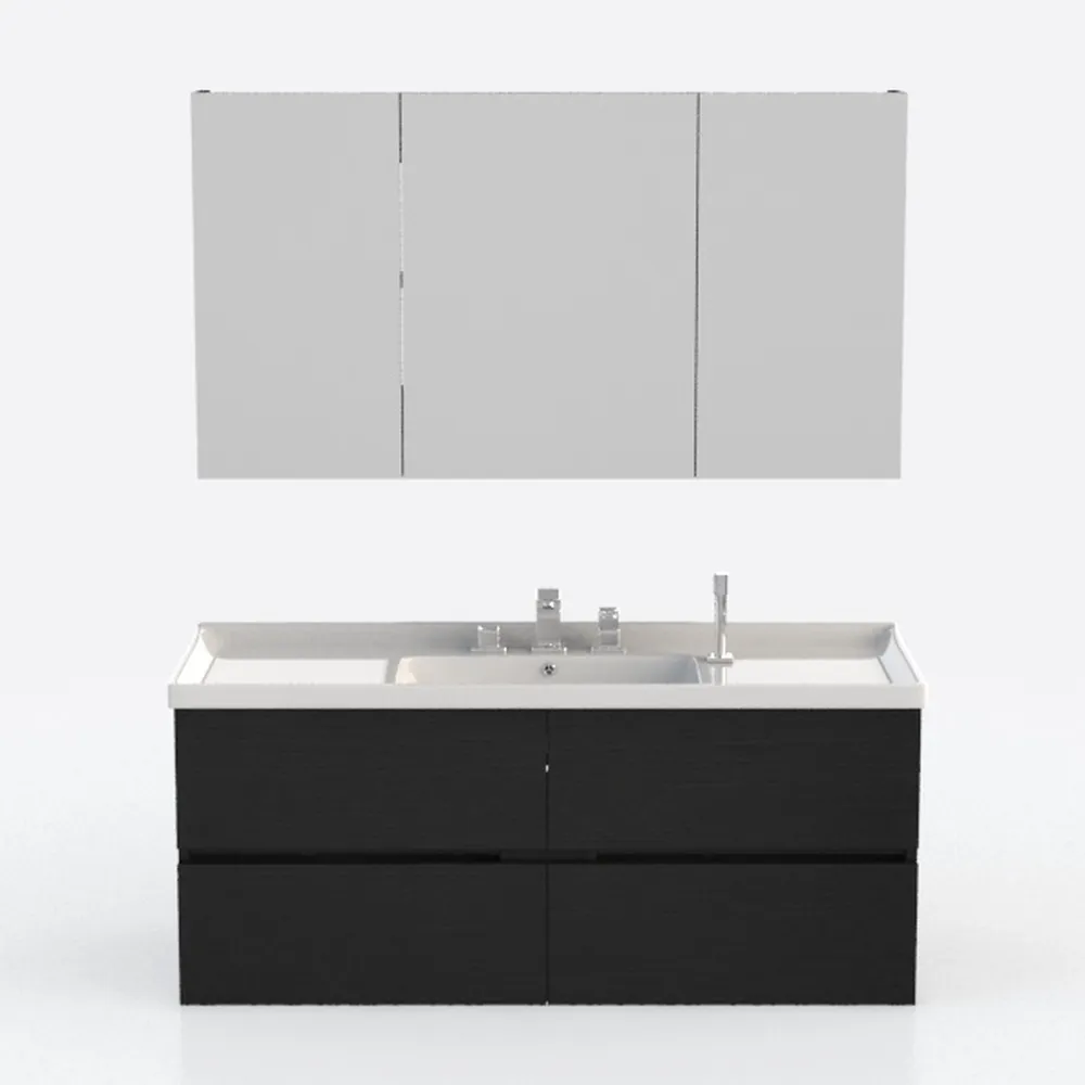 31.5" Modern Floating Faux Marble Bathroom Vanity