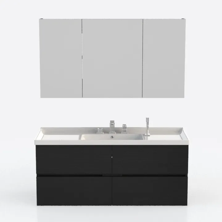 31.5" Modern Floating Faux Marble Bathroom Vanity