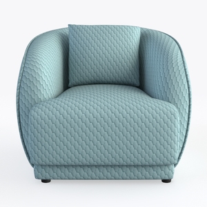 Minimalist Quilted Fabric Armchair 3D Model
