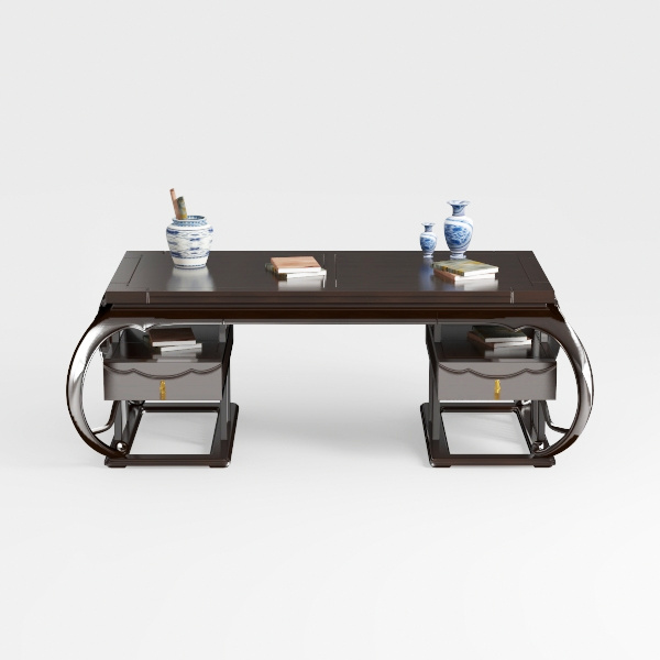 Generico Vassoio Pieghevole per Comodino, Tavolo per Laptop, scrivania Moderna in Legno massello con Gambe in Ferro, Tavolo per Computer da Ufficio Spesso 5 cm per casa e Studio, Elegante scrivania p