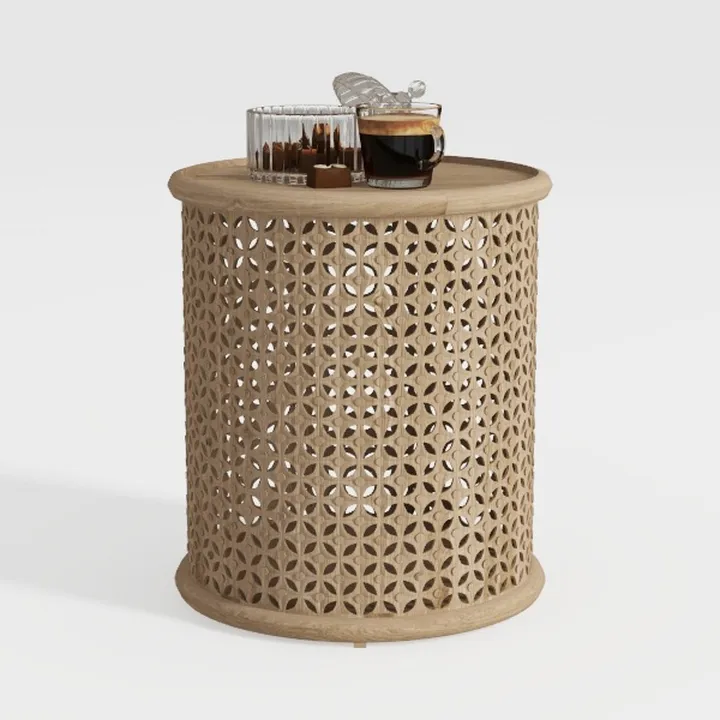 HMVPL Outdoor Side End Table with Dimmable Light