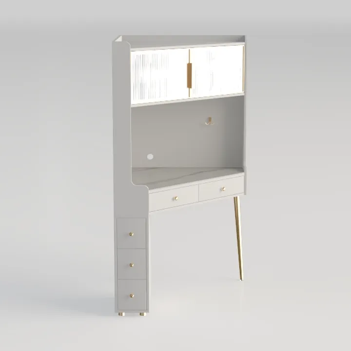 Makeup Vanity Desk with Mirror and 10 Lights, 3