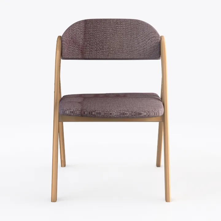 Minimalist Solid Wood Fabric Dining Chair 3D Model