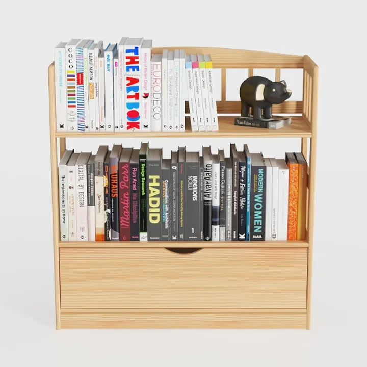 TOETOL 2 Tier Kids Bookshelf and Book Storage，4