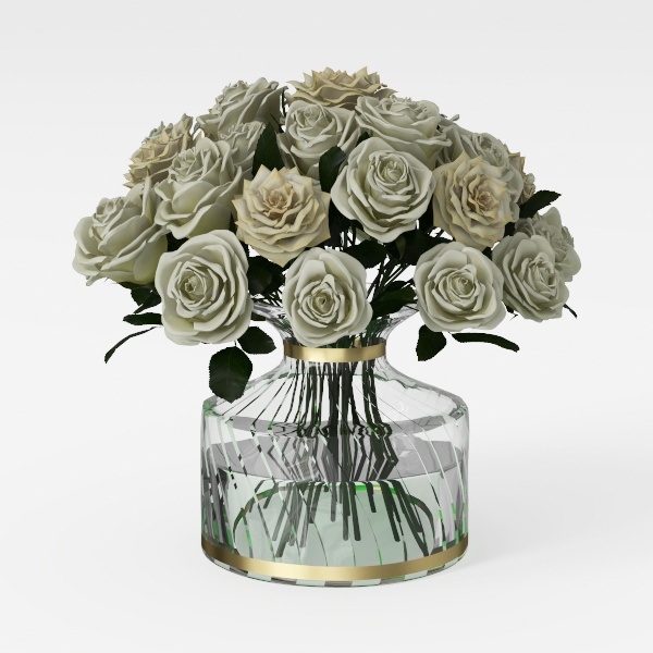 Hollyone Peonies Artificial Flowers with Vase