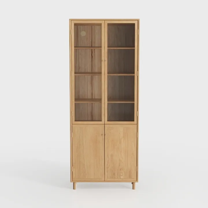 71" Tall Wooden Bookcase with Doors & Storage - 4-