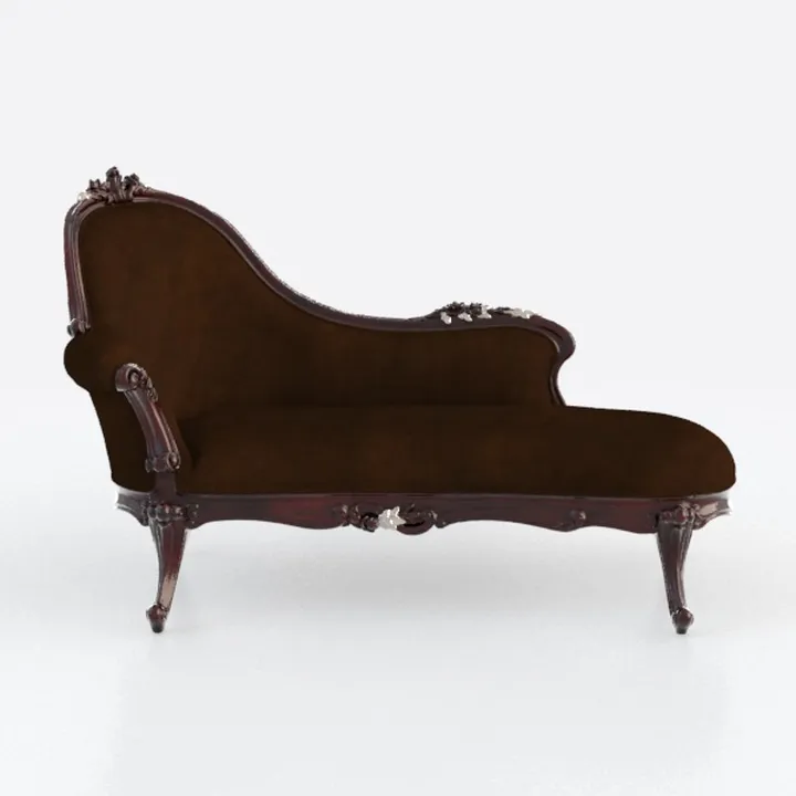Hammett Dark Brown Button Tufted Chaise Lounge