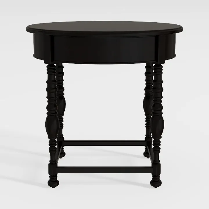 Oval Wood Coffee Table for Living Room, 2-Tier