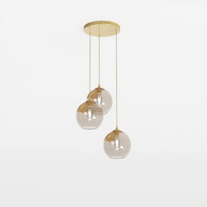 Cognac Glass Pendant Lights Kitchen Island Gold