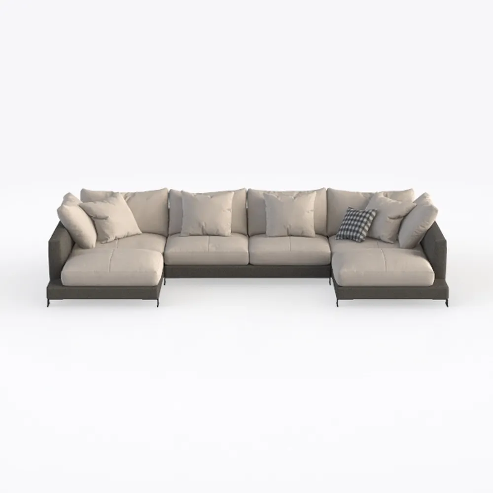 EcoSummer 112'' Large L-Shaped Sectional Sofa, Mod