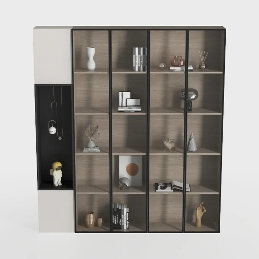 78.7" H Display Cabinet with 6 Glass Doors and