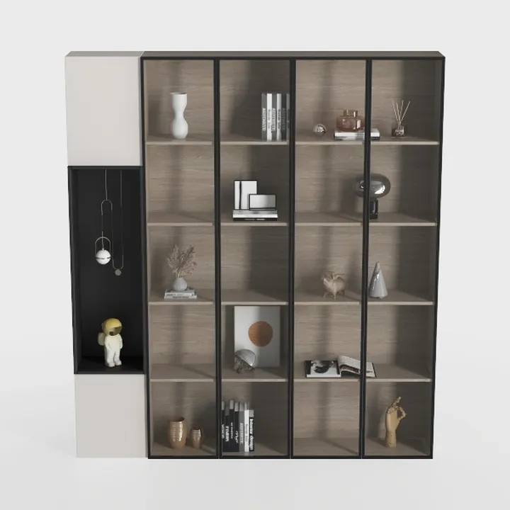 78.7" H Display Cabinet with 6 Glass Doors and