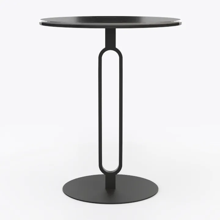 Modern Minimalist Black Metal Round Side Table 3D Model