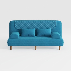 Blue Double Chaise Lounge Sofa Floor Couch with