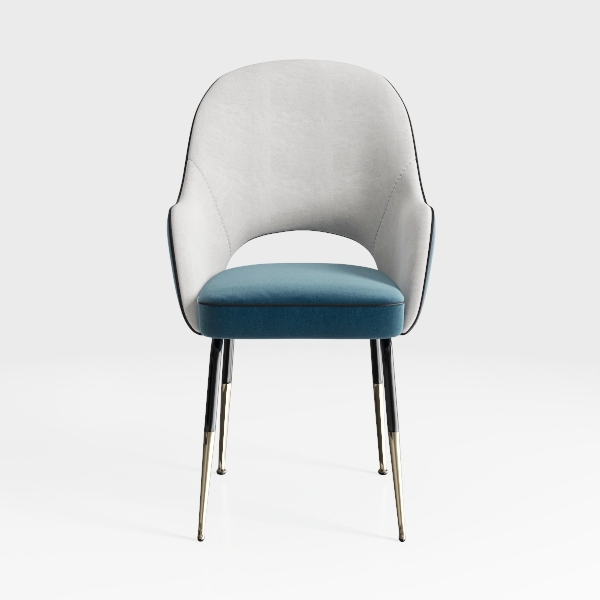 CangLong Velvet Seat Chair with Metal Legs for