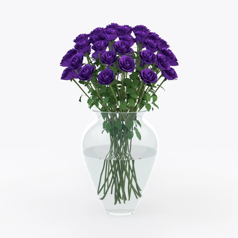 Blue Ceramic Vase Set - 3 Blue Small Vases,