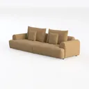 Minimalist Velvet Channel Tufted Extra Large Sofa 3D Model Left 45 Degree View