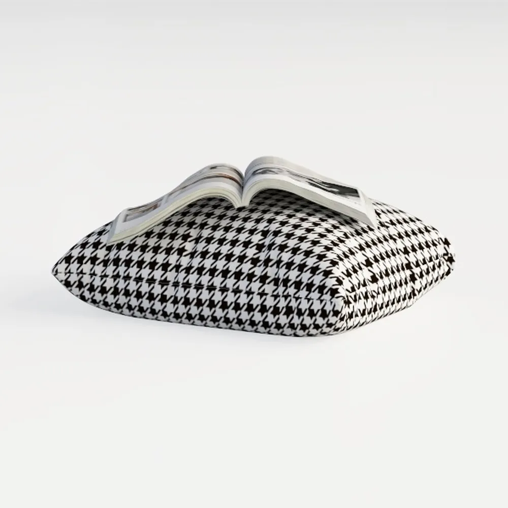 Pillowcase Fleur Noire White and Black Plaid