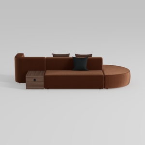 Furnemart Modern L Shape Sectional Sofa with Chais