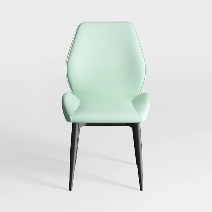 PU Leather Side Chair Metal Leg Makeup Chair 16.5