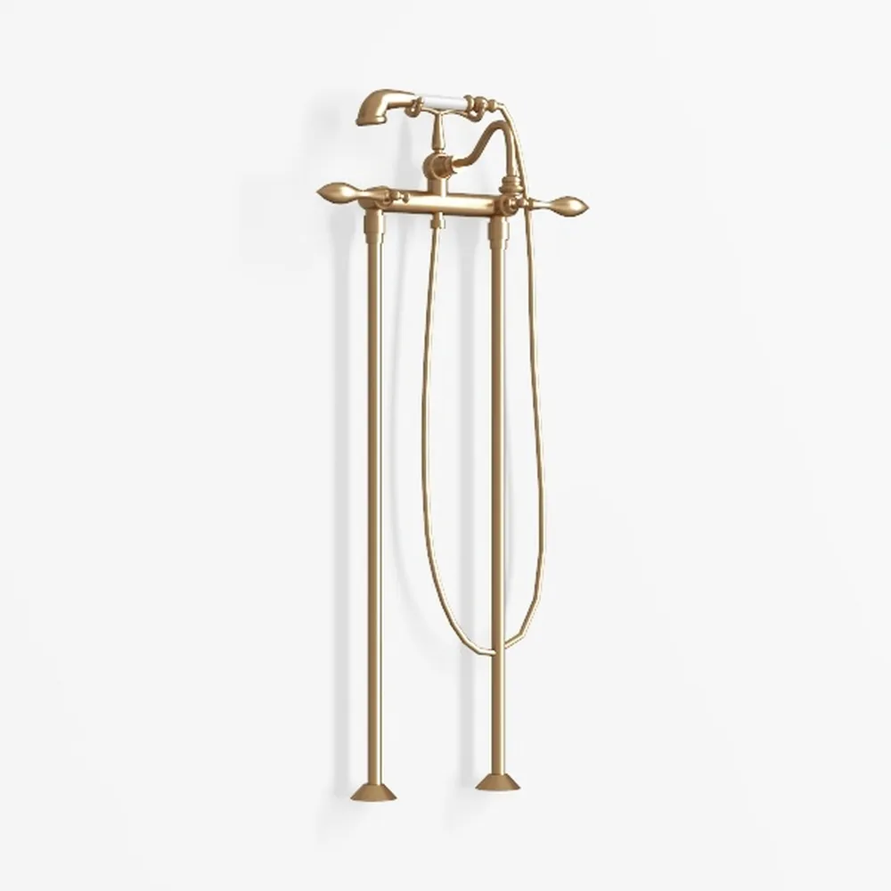 Free Standing Tub Faucet, Brushed Gold Classic