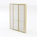 Gold Metal Moroccan Pattern Decorative Room Divider Screen 3D Model Left 45 Degree View