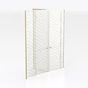 Gold Metal Moroccan Pattern Decorative Room Divider Screen 3D Model Right 45 Degree View